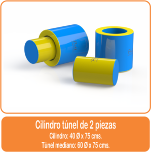 Cilindro tunel de 2 piezas estimulación temprana psicomotricidad
